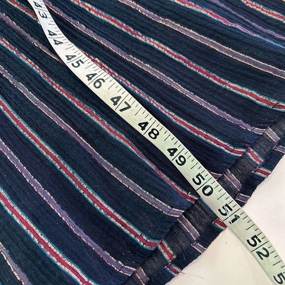 Tintoretto blue maxi dress with metallic gold threads side large - Picture 6 of 7